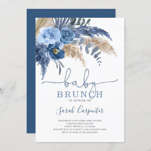 Pampas Grass Baby shower Invitation garçon