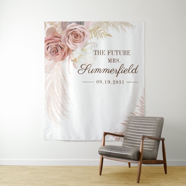 Pampas Grass Background Brautparty Wandteppich (Beispiel)