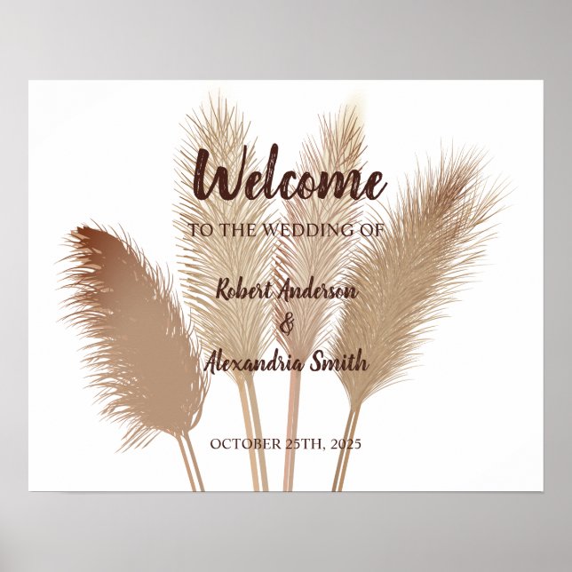 Pampas Grass Begrüßungszeichen Poster (Vorne)