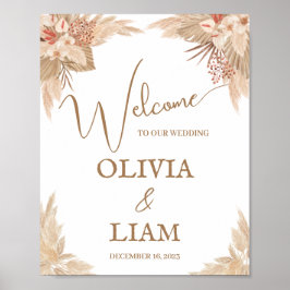 Pampas Grass Begrüßungszeichen Poster