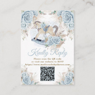 Pampas Grass Blue Floral Rocking Horse UAWG QR Begleitkarte