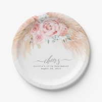 Pampas Grass Blume Cheers Tropical Paper Plate