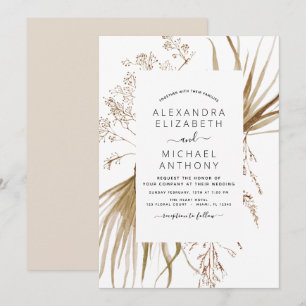 Pampas Grass Bohéian Boho Faire-part de mariage
