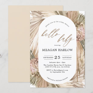 Pampas Grass Bohême Baby shower Invitation