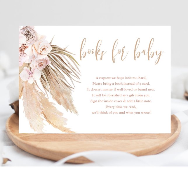 Pampas grass bohemiische Bücher für Babydusche Begleitkarte (Von Creator hochgeladen)