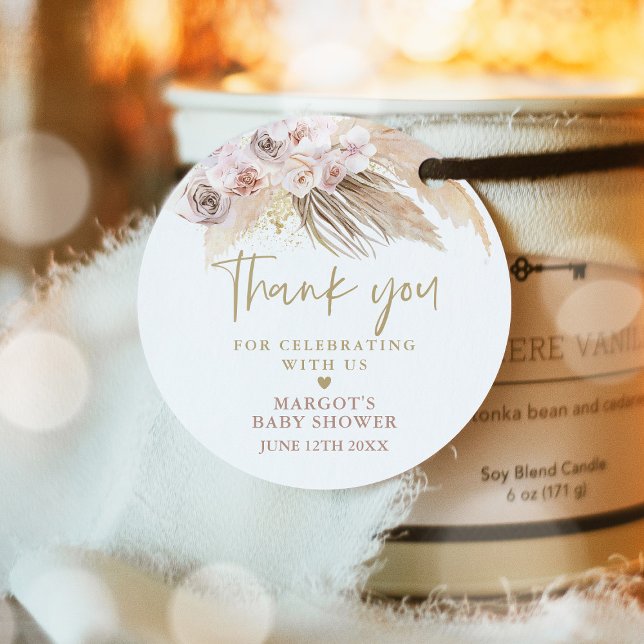 Pampas Grass Bohemisch Baby Dusche Gefallen Geschenkanhänger (Von Creator hochgeladen)