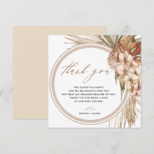 Pampas Grass Bohemisch Baby Dusche Vielen Dank Dankeskarte