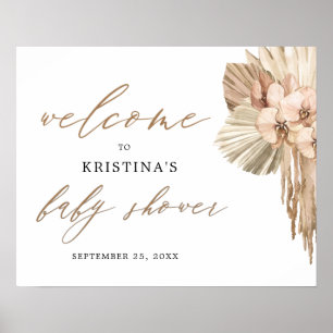 Pampas Grass Bohemisch Baby Dusche Willkommen Poster