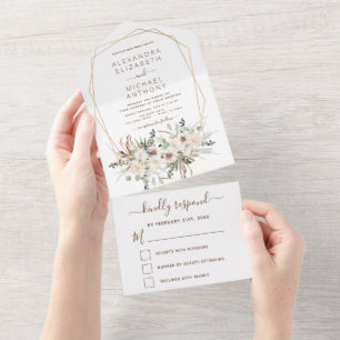 Pampas Grass Bohemisch Boho Eukalyptus Wedding All In One Einladung