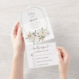Pampas Grass Bohemisch Boho Eukalyptus Wedding All In One Einladung