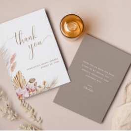 Pampas Grass Bohemisch Floral | BRAUTPARTY Dankeskarte