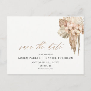 Pampas Grass Bohemisch Save the Date Postkarte