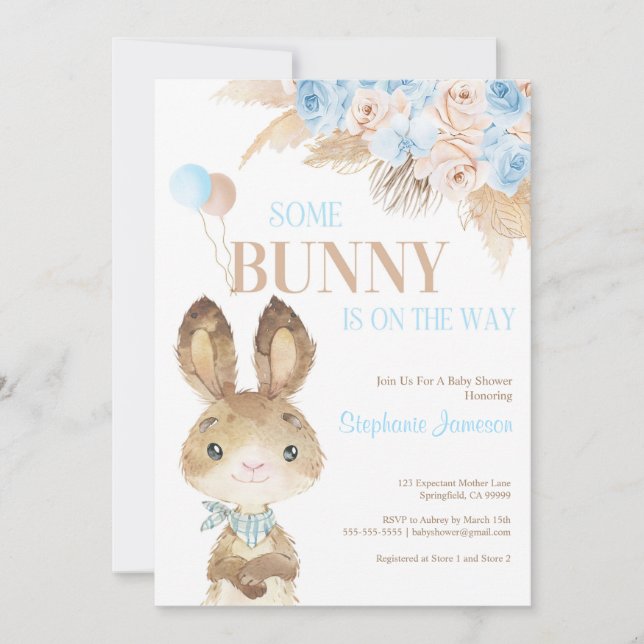 Pampas Grass Bohemisch Tropical Desert Baby Dusche Einladung (Vorderseite)