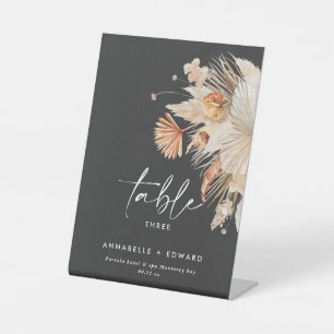 Pampas Grass Bohemische blumengeschmückte Tischnum Sockelschild