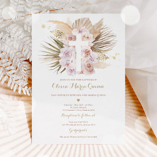 Pampas Grass Bohemische Taufe Boho Christening in Einladung