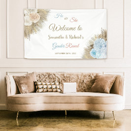 Pampas Grass Boho Begrüßungszeichen Banner