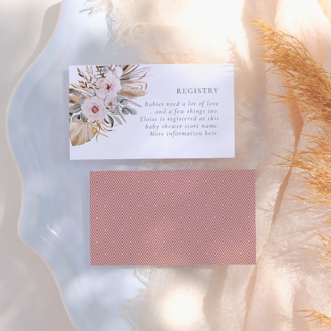 Pampas Grass Boho Bohemisch Desert Girl Baby Dusch Begleitkarte (Von Creator hochgeladen)