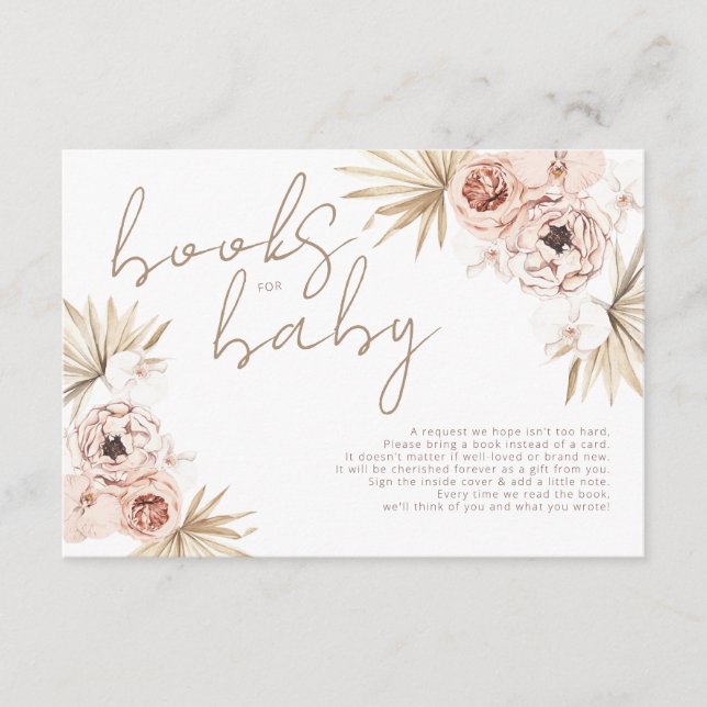 Pampas Grass Boho Bohemische Bücher für Baby Enclo Begleitkarte (Vorderseite)