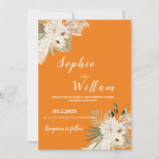 Pampas Grass Boho Einladung zur Hochzeit, redlich