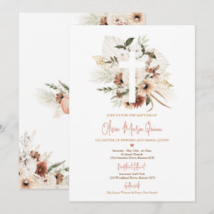 Pampas Grass Boho Fall Pumpkin Taufe Christening Einladung