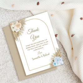 Pampas Grass Boho Gender Reveal Party Dankeskarte