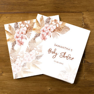 Pampas Grass Boho Girl Babydusche Serviette