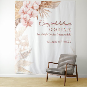 Pampas Grass Boho Graduate Foto Stand Hintergrund Wandteppich