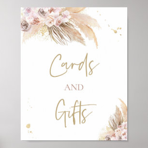 Pampas Grass Boho Kinderduschkarten und Geschenke  Poster