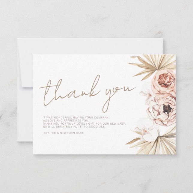 Pampas Grass Boho Merci Bohème Bohème Baby shower (Devant)