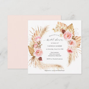 Pampas Grass Boho Pink Brautparty Einladung