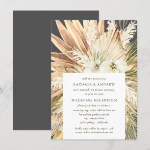 Pampas Grass Boho Post Hochzeit Empfang nur Einladung