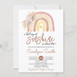 Pampas Grass Boho Rainbow Baby Shower Einladung