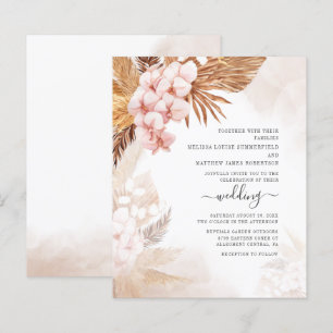 Pampas Grass Boho Terracotta Hochzeit Einladung
