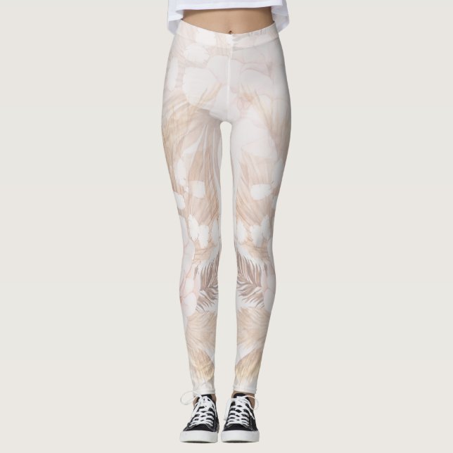 Pampas Grass Boho Trockene Palmen Mama Geburtstag Leggings (Vorderseite)