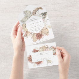 Pampas Grass Boho Tropische Wüstenhochzeit All In One Einladung