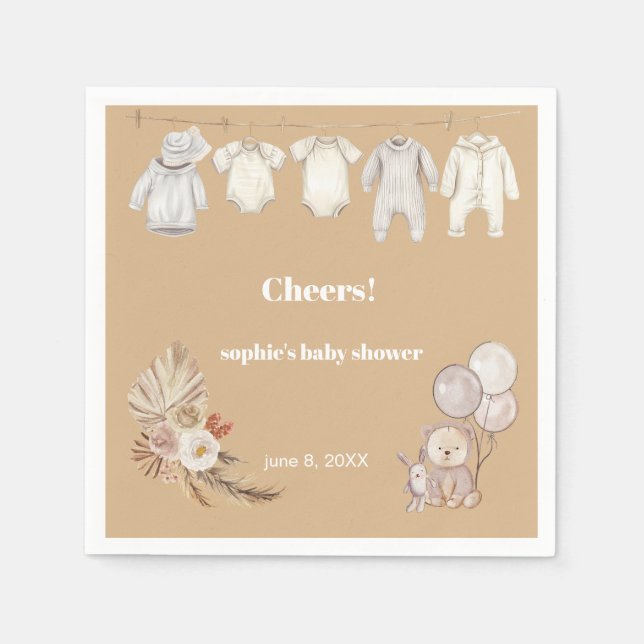 Pampas Grass Boho wir können frühzeitig abwarten B Serviette (Vorderseite)