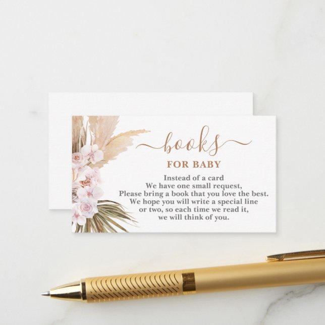 Pampas Grass Books for Baby Card Begleitkarte (Vorderseite/Rückseite Beispiel)