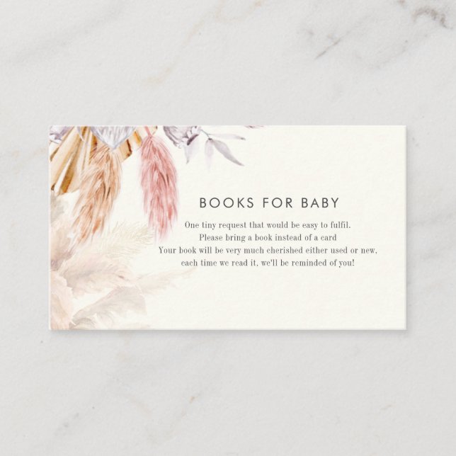 Pampas Grass Books for Baby Shooting Card Begleitkarte (Vorderseite)