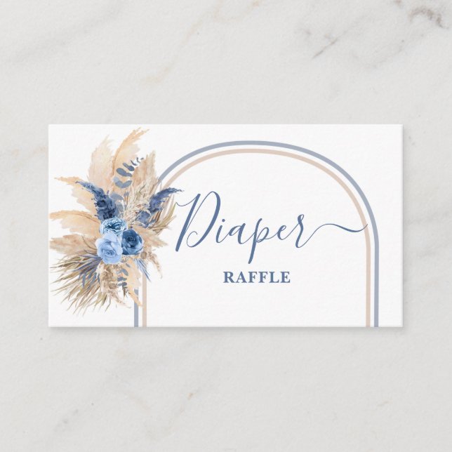 Pampas Grass Boy Diaper Raffekarte Begleitkarte (Vorderseite)