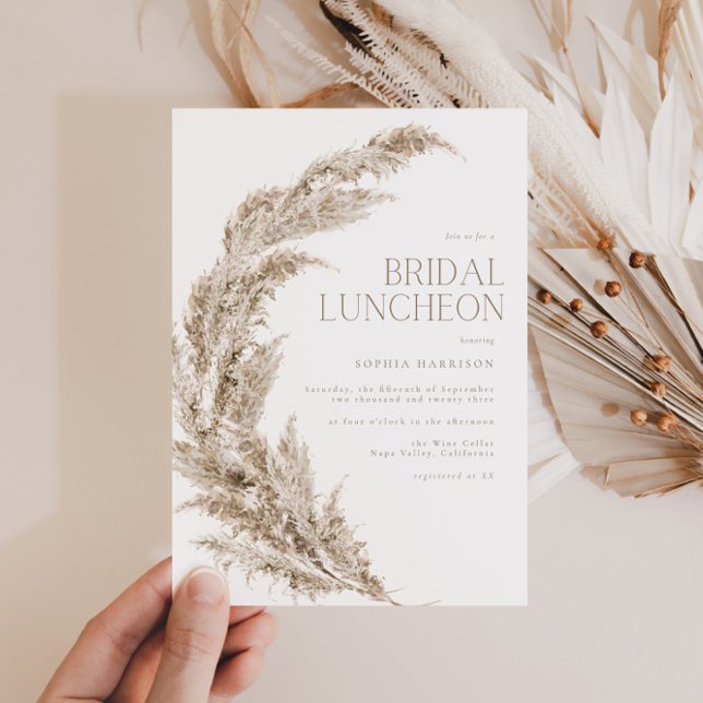 Pampas Grass Bridal Luncheon Einladung (Von Creator hochgeladen)