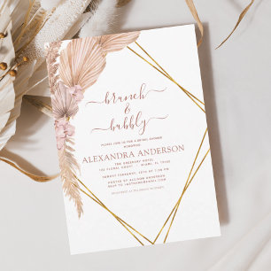 Pampas Grass Brunch Bubbly Boho Brautparty Invi Einladung