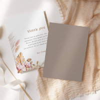 Pampas Grass Chic Boho Kinderdusche Danke Karte