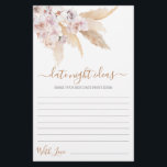 Pampas Grass Date Night Ideas Brautparty Card<br><div class="desc">Pampas Grass Boho chic Date Night Ideas Brautparty Game Card</div>
