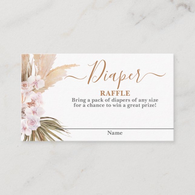 Pampas Grass Diaper Raffekarte Begleitkarte (Vorderseite)