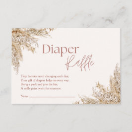 Pampas Grass Diaper Raffekarte | neutral rustikal Begleitkarte