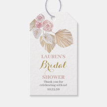 Pampas Grass douche nuptiale étiquettes cadeaux