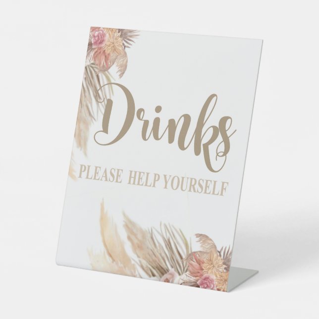 Pampas Grass DRINKS Tafelschild, Schild "Erdschild (Vorderseite)