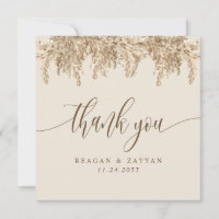Pampas Grass Earthy Boho Wedding Dankeschön Karte