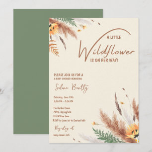 Pampas Grass Eine kleine Wildblume Kindermädchendu Einladung