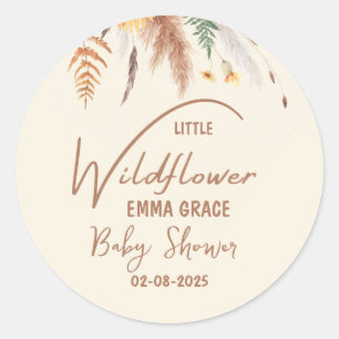 Pampas Grass Eine kleine Wildblume Kindermädchendu Runder Aufkleber